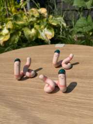 Ceramic Worm With Cap, Randomly Selected Worm, Cute Trinket - thumbnail 1
