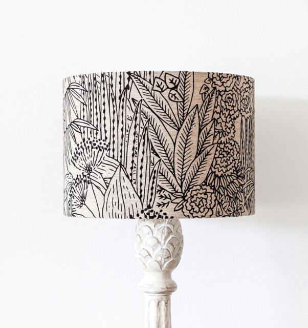 Handcrafted Jungle Fabric Lampshade Modern Boho Decor - image 1