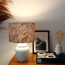 Handcrafted Jungle Fabric Lampshade Modern Boho Decor - thumbnail 3