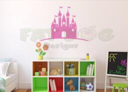 Princess Castle Removable Vinyl Decal - Room Decor, Decal, Knights Castle, Wall Nursery Playroom, Boys, Girls - thumbnail 1