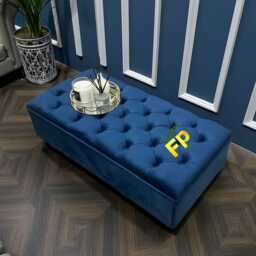 Handmade Chesterfield Velvet Footstool Ottoman Coffee Table Bench - thumbnail 1