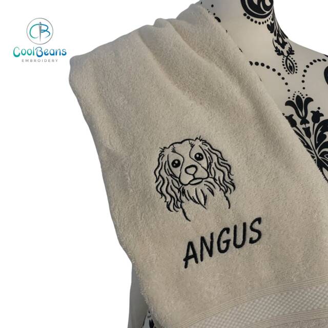 Cavalier King Charles Spaniel Dog Towel - Personalised Face Cloth/Hand Bath - image 1
