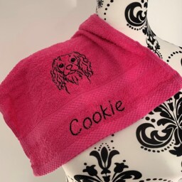 Cavalier King Charles Spaniel Dog Towel - Personalised Face Cloth/Hand Bath - thumbnail 3