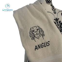 Cavalier King Charles Spaniel Dog Towel - Personalised Face Cloth/Hand Bath - thumbnail 1