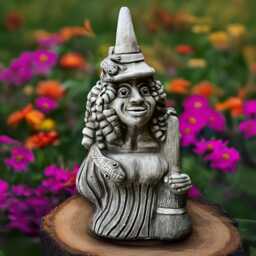 Massive Witch Statue Gothic Garden Sorceress Sculpture Mystical Decoration Halloween Yard Ornament Handmade Figurine Lover Gift - thumbnail 1