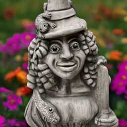 Massive Witch Statue Gothic Garden Sorceress Sculpture Mystical Decoration Halloween Yard Ornament Handmade Figurine Lover Gift - thumbnail 2