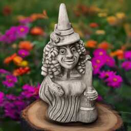 Massive Witch Statue Gothic Garden Sorceress Sculpture Mystical Decoration Halloween Yard Ornament Handmade Figurine Lover Gift - thumbnail 3