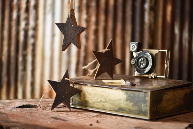 Christmas Tree Star Ornament- Ornament Made From Reclaimed Barn Wood - Wooden Gift Tag - image 1