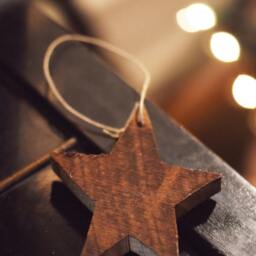 Christmas Tree Star Ornament- Ornament Made From Reclaimed Barn Wood - Wooden Gift Tag - thumbnail 3
