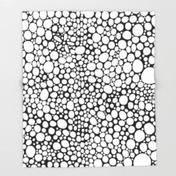 Black White Bubbles Blanket Modern Abstract Art Throw Blanket Warm Fleece Home Decor Circle Zen Doodle Throws - thumbnail 2