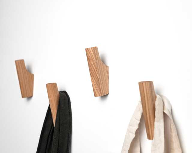 Wooden Wall Hooks, Decorative Minimalist Coat & Towel Rack, Farmhouse Entryway Decor - image 1