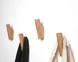 Wooden Wall Hooks, Decorative Minimalist Coat & Towel Rack, Farmhouse Entryway Decor - thumbnail 1