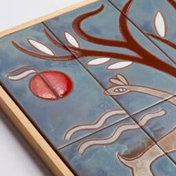 Baby Deer Woodland Animals Nursery Minimalist Hunting Lodge Decor Fawn Art Forest Wall Mural Ceramic Tile Handmade Wildlife Gift - thumbnail 2