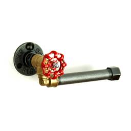 Toilet Paper Dispenser Model 2 - Industrial Style Brass & Steering Wheel in Plumbing Fittings - thumbnail 3