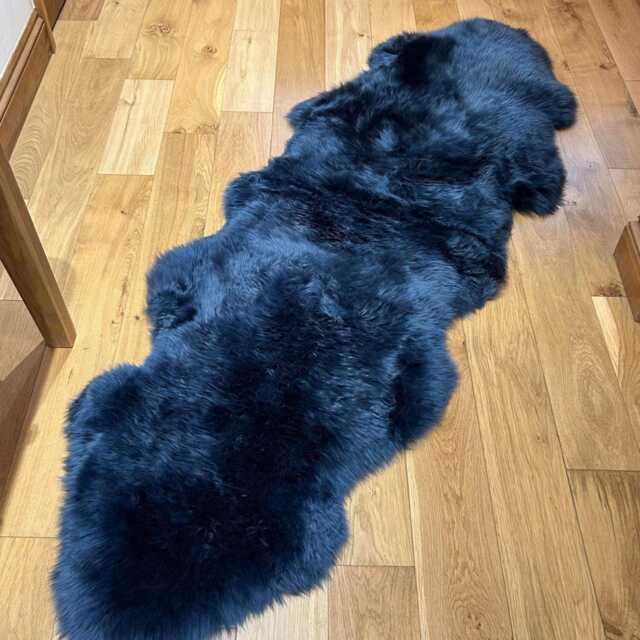 Navy Sheepskin Rug Eco-Tanned New Zealand Grade A Pelt - 180cm - image 1