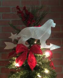 Christmas Tree Topper - Newfoundland Weathervane Star Dog Yard Stake Wall Art Decoration Holiday Lover Gift Metal