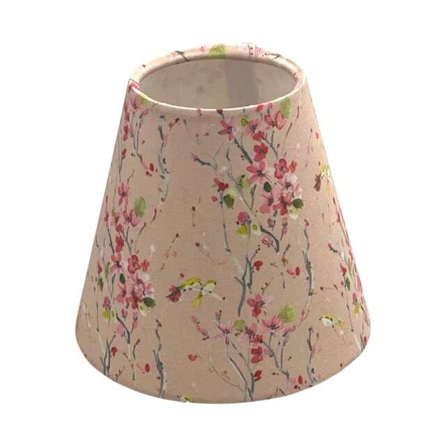 Pink Floral Fabric Candle Clip Lampshade, Handmade Chandelier Shade - image 1