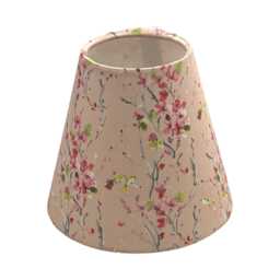 Pink Floral Fabric Candle Clip Lampshade, Handmade Chandelier Shade - thumbnail 1