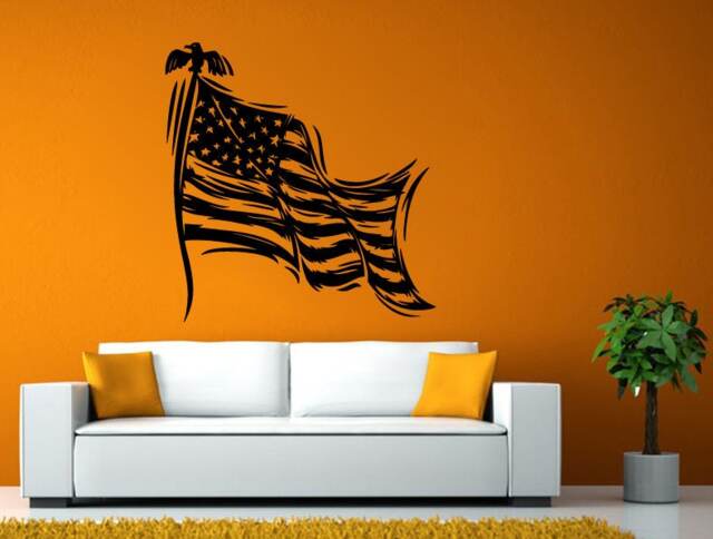 United States Of America Flag Patriotism Room Wall Sticker Decal Vinyl Mural Decor Art L2439 - image 1
