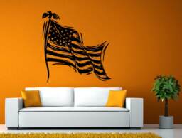 United States Of America Flag Patriotism Room Wall Sticker Decal Vinyl Mural Decor Art L2439 - thumbnail 1