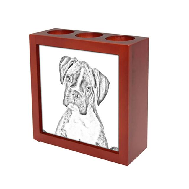Boxer - Wooden Stand For Candles/Pens With The Image Of A Dog New Collection - image 1