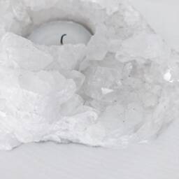 White Quartz Cluster T-Light Holder. Nature Candle - thumbnail 3