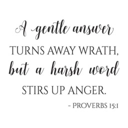 "Vinyl Wall Art Decal - Proverbs 151 ""A Gentle Answer Turns Away Wrath, But A Harsh Word Stirs Up Anger." - thumbnail 2