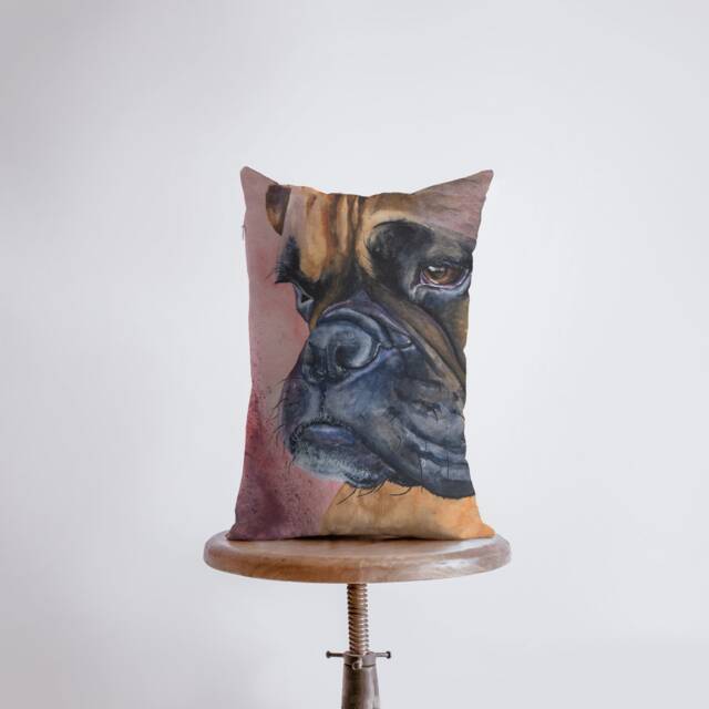 Boxer - Watercolor Tan 12x18 Pillow Cover Dogs Home Decor Custom Dog Mom Lover Gift - image 1