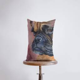 Boxer - Watercolor Tan 12x18 Pillow Cover Dogs Home Decor Custom Dog Mom Lover Gift - thumbnail 1