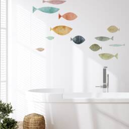 School Of Fish Wall Sticker, Summer Sands - Peel & Stick - thumbnail 3