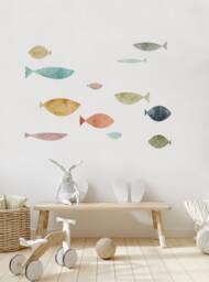 School Of Fish Wall Sticker, Summer Sands - Peel & Stick - thumbnail 1