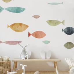 School Of Fish Wall Sticker, Summer Sands - Peel & Stick - thumbnail 2