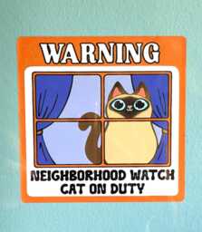 Neighborhood Watch Cat Siamese Window Cling Window Kitty Gift For Cat Lover Static Cling - Funny Siamese - thumbnail 1