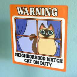 Neighborhood Watch Cat Siamese Window Cling Window Kitty Gift For Cat Lover Static Cling - Funny Siamese - thumbnail 3