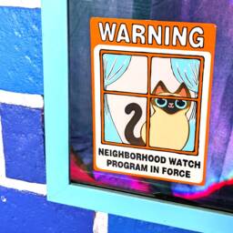 Neighborhood Watch Cat Siamese Window Cling Window Kitty Gift For Cat Lover Static Cling - Funny Siamese - thumbnail 2