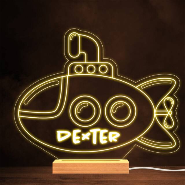 Kids Submarine Personalised Gift Lamp Night Light - image 1