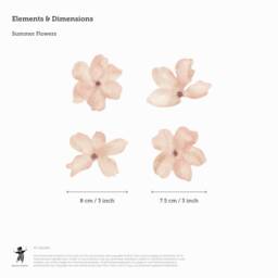 Peachy Summer Flowers Fabric Wall Stickers - Removable & Reusable - thumbnail 2