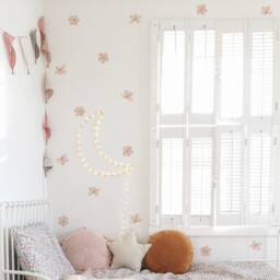 Peachy Summer Flowers Fabric Wall Stickers - Removable & Reusable - thumbnail 1