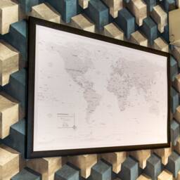 ??ther White World Map, Customizable Topographic Art Print - thumbnail 2