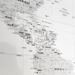 ??ther White World Map, Customizable Topographic Art Print - thumbnail 3