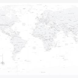 ??ther White World Map, Customizable Topographic Art Print - thumbnail 4