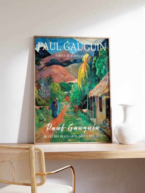 Paul Gauguin Poster, Street in Tahiti, Art, Tropical Wall Art Decor, Floral Scenery, Classic Gift, A1/A2/A3/A4 - image 1