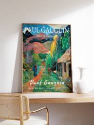 Paul Gauguin Poster, Street in Tahiti, Art, Tropical Wall Art Decor, Floral Scenery, Classic Gift, A1/A2/A3/A4 - thumbnail 1