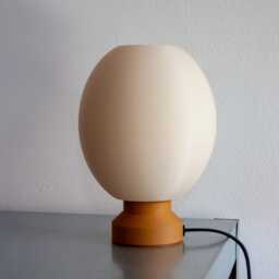 Coffee Bean Night Lamp Cream White, Minimalist Art Decor - thumbnail 4