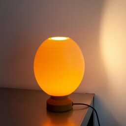 Coffee Bean Night Lamp Cream White, Minimalist Art Decor - thumbnail 3
