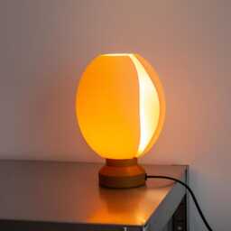 Coffee Bean Night Lamp Cream White, Minimalist Art Decor - thumbnail 2