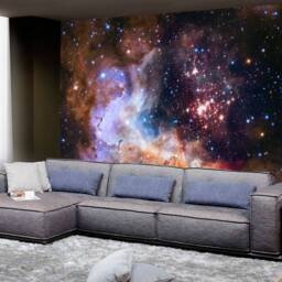 Space Wall Mural For Living Room Blue Gas Nebula Removable Wallpaper Galaxy Self-Adhesive Large Wallpaper Starry Sky Wall Art Decor - thumbnail 2