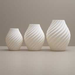 White Swirl Vase Decorative Ornament Home Decor, Living Room Ornaments, Shelf Accessories - thumbnail 2