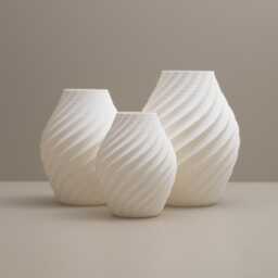 White Swirl Vase Decorative Ornament Home Decor, Living Room Ornaments, Shelf Accessories - thumbnail 1
