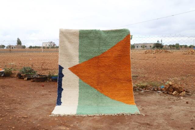 Colorful Wool Moroccan Rug Handmade Boujad Azilal Carpet - image 1